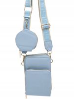 Victoria J. - torebka rowerówka portfel portfelik pasek BOHO błękitny HD470