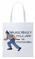 Dla Policjanta Policjantki Torba Eco Biała Shopper Z Nadrukiem Ze Zdjęciem