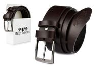 Beltimore skórzany pasek męski ciemno-brązowy szeroki E07
