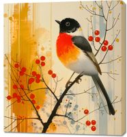 Obraz 90x100cm Jesienny Rudzik