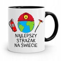 Kubek Czarny Dla Strażaka Najlepszy Na Świecie Z Nadrukiem Ze Zdjęciem