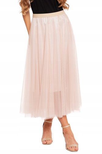 SPÓDNICA TIUL DLA NIEJ DAMSKA DO POŁOWY UDA ELEGANCKA MORAJ L/XL BEŻOWA na Arena.pl