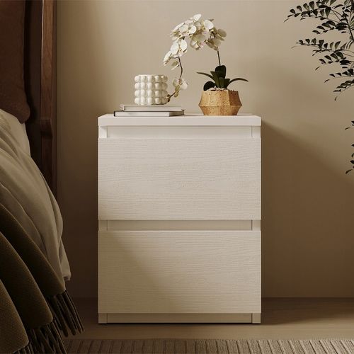 SZAFKA NOCNA STOLIK DO SYPIALNI SALONU 2 SZUFLADY LOFT BIAŁY NOWOCZESNY na Arena.pl