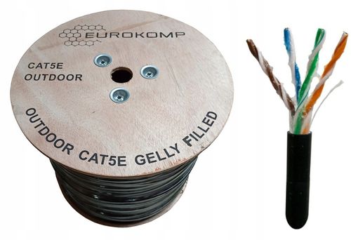 KABEL PRZEWÓD UTP zewnętrzny ŻELOWANY RJ45 skrętka 100m ZIEMNA na Arena.pl