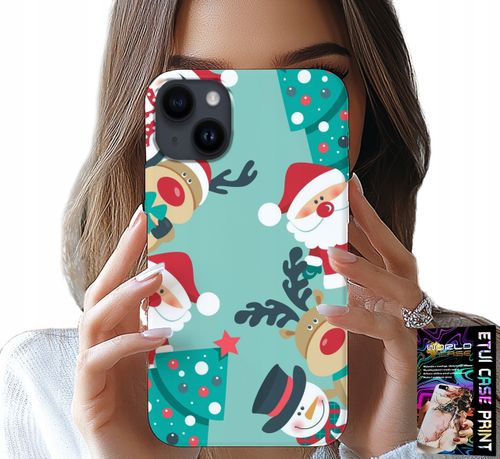 ETUI DO IPHONE 15 PLUS - MIKOŁAJ, RENIFER BAŁWAN ŚWIĄTECZNE WZORY na Arena.pl