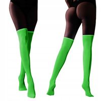 Pończochy ŚWIECĄCE W CIEMNOŚĆI Zakolanówki SAMONOŚNE Damskie FLUO