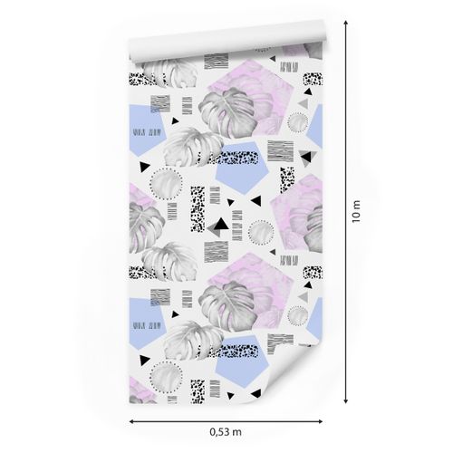 Tapeta wzory geometryczne liście do sypialni salon na Arena.pl