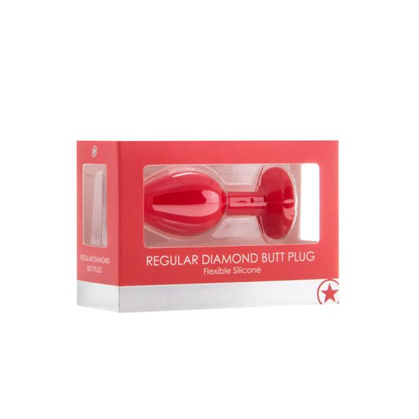 Diamond Butt Plug - Regular Red zdjęcie 2