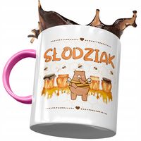 Kubek Różowy Z Misiem Miś Słodki Na Prezent Z Nadrukiem Ze Zdjęciem