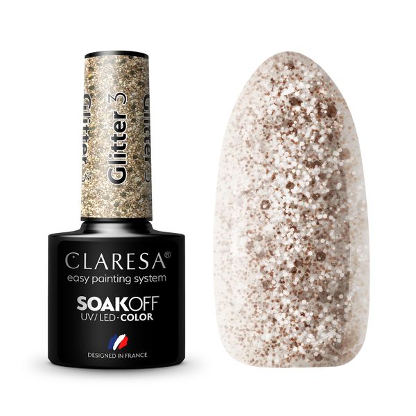 CLARESA Lakier hybrydowy GLITTER 3 - 5g zdjęcie 1