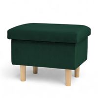 Butelkowa zieleń Podnóżek do fotela, Pufa ze schowkiem