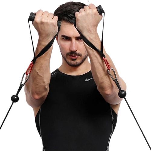 UCHWYT DO WYCIĄGU GÓRNEGO DOLNEGO ATLASU Z KARABIŃCZYKIEM 2szt na Arena.pl