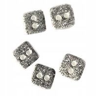 Guziki kwadratowe brokat 11 mm 2 otw. 10 szt