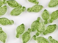 LISTKI PLASTIK BRANSOLETKI RĘKODZIEŁO BIŻUTERIA ZIELONO-BEŻOWE 5x10MM 50SZT