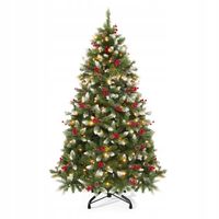 Choinka sztuczna jak sosna z sosnami i śniegiem+LED 182cm