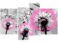 130CM 85 OBRAZ 4 ELEM DMUCHAWCE DELIKATNYM RÓŻU ŚCIENNY