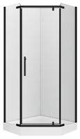 Szklana kabina prysznicowa 5 kątna czarna LOFT 195 cm CE
