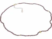 ELEGANCKI POZŁACANY SREBRNY NASZYJNIK BRĄZOWY KRYSZTAŁ SZLIFOWANE KOSTKI