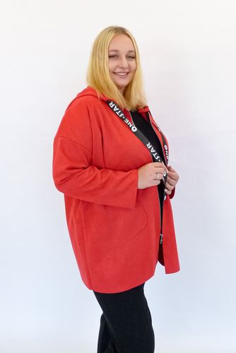 Czerwona Kurtka na Zamek z Kapturem UNI na Arena.pl