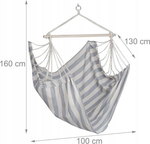 HAMAK FOTEL WISZĄCY OGRODOWY BRAZYLIJSKI BUJANY HUŚTAWKA KOKON SZARY na Arena.pl