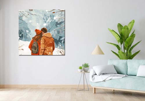 Obraz 100x100cm Razem w Śniegu na Arena.pl