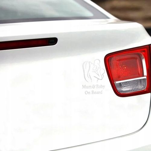 Wlepa Mama i Dziecko Nalepka na samochód Pojazd na Drogę Informacja Srebrna na Arena.pl