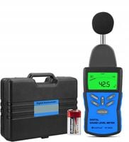 HoldPeak miernik hałasu 30–130 dB LCD SPL dBA/C z podświetleniem 9V bateria