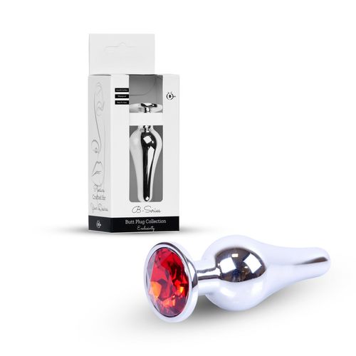 Plug-Jewellery Silver Butt Plug- Red na Arena.pl