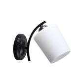 Esnyr lampa kinkiet chromowy+czarny 1x40 E27 klosz biały