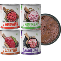 MOKRA KARMA DLA PSA TufTuf Puszka mielonka MIX SMAKÓW ZESTAW 4x800g