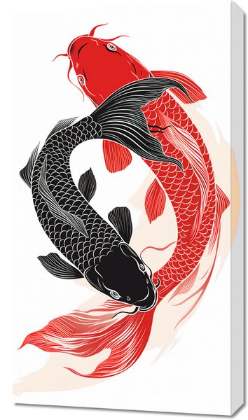 Obraz 50x90cm Yin i Yang Koi zdjęcie 1