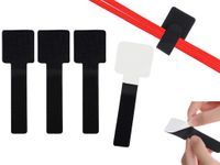 Rzep do przewodów kabli SAMOPRZYLEPNY 28/28x90 czarny 4 sztuki