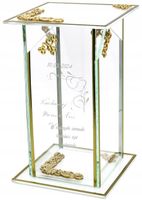 Ekskluzywny znicz szklany złoto biały PERSONALIZOWANY GRAWER dla MAMY