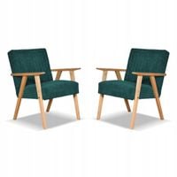 Fotel PRL zestaw retro vintage SOLER Family Meble zielony sztruks Anafi