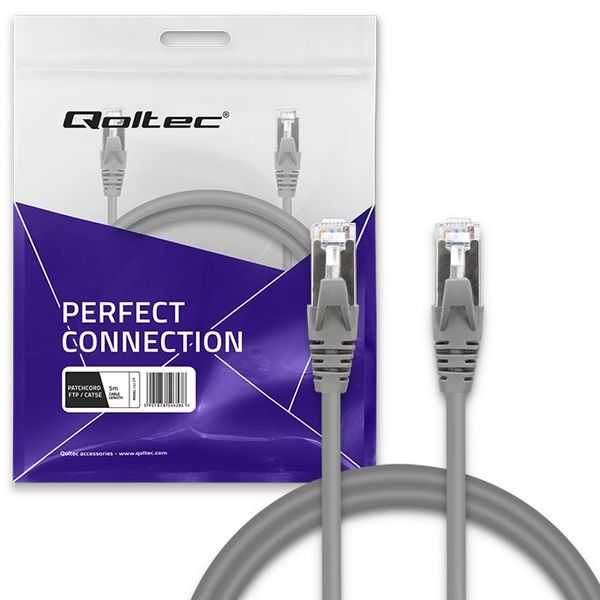 Qoltec Kabel Patchcord FTP CAT5e 2xRJ-45 5m High speed Gold Ekranowany zdjęcie 5