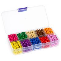 Zestaw drewnianych koralików KULA 6mm w pudełku mix ok. 600szt