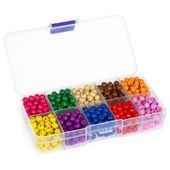 Zestaw drewnianych koralików KULA 6mm w pudełku mix ok. 600szt