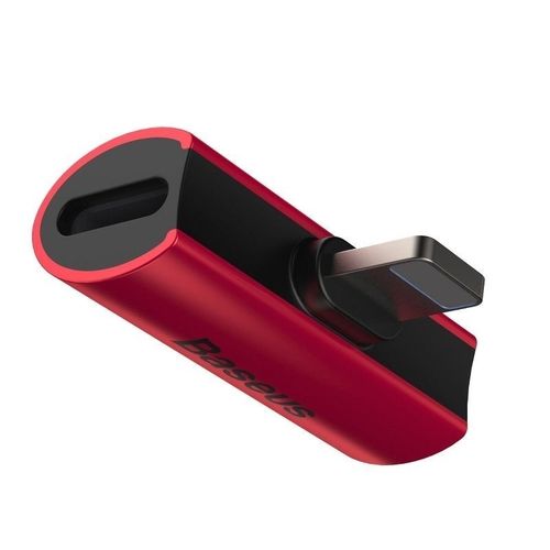 Adapter Audio Baseus L46 Lightning do 2x Lightning (czerwono-czarny) na Arena.pl