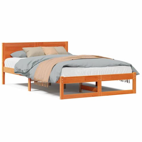 Ramka łóżka Brązowy 135 x 190 cm Lite drewno sosnowe na Arena.pl