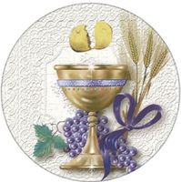 Opłatek na tort Tort Pierwsza Komunia Święta Komunijny Biblia Hostia Tekst