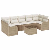 Zestaw Sof na Ogród 8 pcs Beżowy 55 x 55 x 37 cm Polirattan