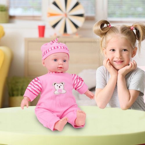 LALKA BOBAS W ŚPIOSZKACH MÓWI ŚMIEJE SIĘ 34CM MIĘKKA ŚLICZNA UBRANKO CZAPKA na Arena.pl