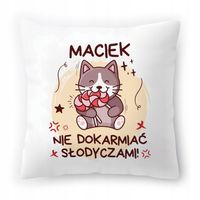 Poduszka Dla Maćka Na Urodziny Ze Zdjęciem Na Prezent Biała 40X40 Cm