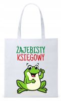 Dla Księgowej Księgowego Torba Eco Biała Shopper Z Nadrukiem Ze Zdjęciem