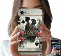 ETUI DO IPHONE 7 / 8 / SE2 - KARTA KRÓL KRÓLOWA POKER KARTY + SZKŁO