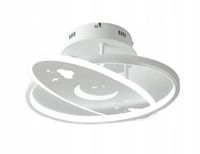 YLFXL lampa sufitowa LED 45W ściemnialna 62cm czarna z pilotem do salonu