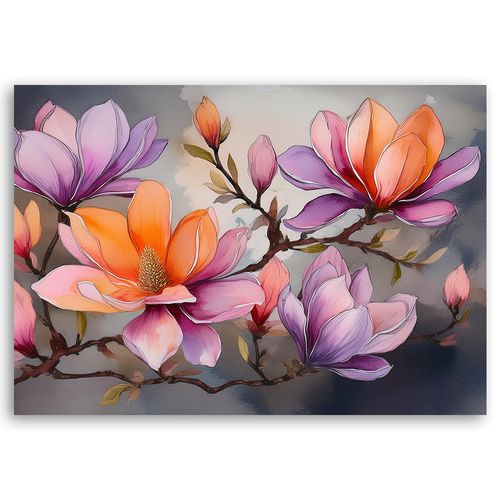 Obraz na płótnie, Akwarela Abstrakcja Kwiat na Arena.pl