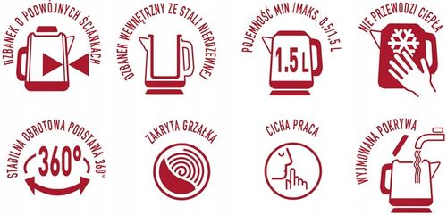 Czajnik elektryczny bezprzewodowy MPM MCZ-115 z podwójnymi ściankami biały na Arena.pl