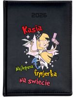 KALENDARZ A4 2026 DZIENNY terminarz nadruk UV FRYZJERKA TWOJE IMIĘ