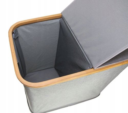 KOSZ NA PRANIE BIELIZNĘ POJEMNIK 100 L Bambus grey na Arena.pl